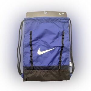 Nike Royal Blue and Black Drawstring Athletic Backpack BA5079-455